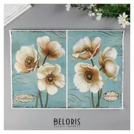 Декупажная карта "Большие цветы" А4, 45 г/м2