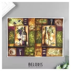 Декупажная карта "Бутылки вина" формат А4, плотность 45г/м21