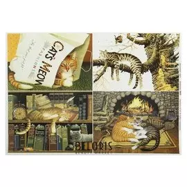 Декупажная карта "Уютные коты" плотность 45г/м2, формат А4