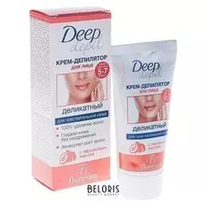 Деликатный крем-депилятор Deep Depil, для удаления волос на лице, с маслом персика, 50 мл