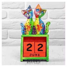 Деревянный календарь "Кошечки" 11х6х22 см