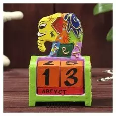 Деревянный календарь "Слоник" 7х4х10 см