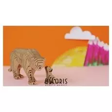 Деревянный конструктор "Львица со львёнком", с набором карандашей