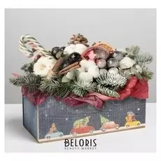 Деревянный ящик с ручками «Машина», 24.5 × 5 × 10 см