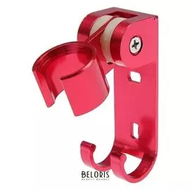 Держатель для душевой лейки, регулируемый с крючком, алюминий, красный