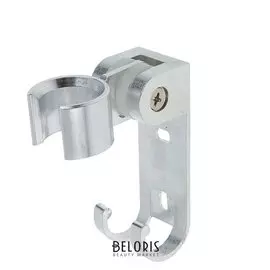 Держатель для душевой лейки, регулируемый с крючком, алюминий