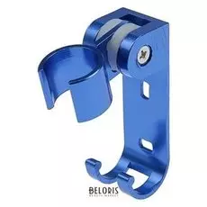 Держатель для душевой лейки, регулируемый с крючком, алюминий, синий