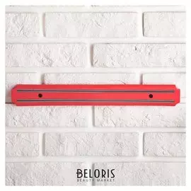 Держатель для ножей магнитный 38 см, цвет красный