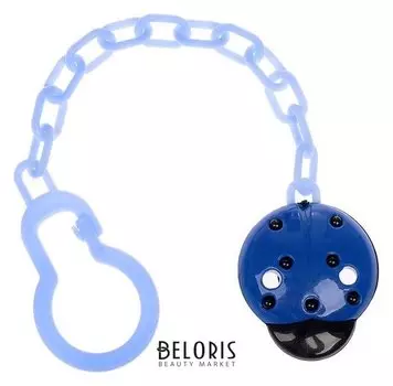 Держатель для пустышки «Божья коровка» на цепочке, цвет голубой