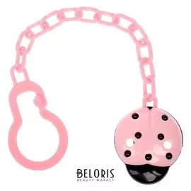 Держатель для пустышки «Божья коровка» на цепочке, цвет розовый