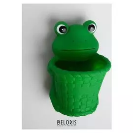 Держатель для зубных щёток "Лягушонок", на присосках, цвет зелёный