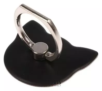 Держатель-подставка с кольцом для телефона Luazon, в форме "Кошки", чёрный