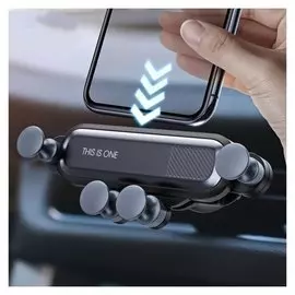 Держатель телефона Cartage в дефлектор, самозажимной 6-9.5 см, черный