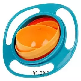 Детская миска «Тарелка-неваляшка», цвет синий/оранжевый