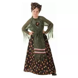 Детский карнавальный костюм "Баба-яга зелёная", р-р 56, рост 98-104 см