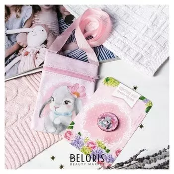 Детский подарочный набор сумка + брошь, цвет розовый