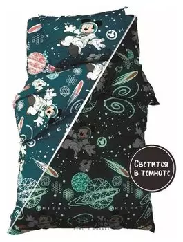 Детское постельное белье 1,5 сп Neon Series, "Mickey", микки маус, 143*215 см, 150*214 см, 50*70 см -1 шт