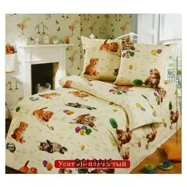 Детское постельное бельё 1,5 сп. «Усатый-полосатый»