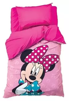 Детское постельное бельё 1,5 спальное Минни маус, поплин