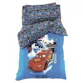 Детское постельное бельё 1,5 сп "Тачки" 143х215 см, 150х214 см, 70х70 см -1 шт, 100% хлопок, поплин 125 г/м2