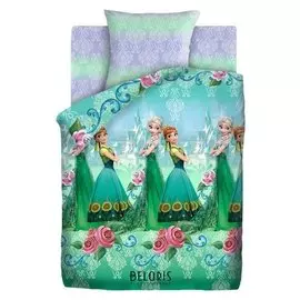 Детское постельное бельё 1,5 «Холодное сердце» анна и эльза, 143х215, 150х214, 70х70см