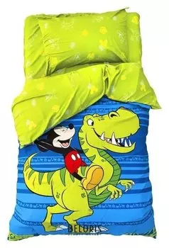 Детское постельное бельё 1,5 сп "Jungle", микки маус, 143*215 см, 150*214 см, 50*70 см -1 шт, поплин