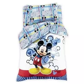 Детское постельное бельё 1,5 сп "Микки маус" 143х215 см, 150х214 см, 70х70 см -1 шт., поплин 125 г/м2