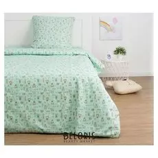 Детское постельное бельё экономь и Я «Миша» 1.5сп, цвет зелёный, 147х210±5см, 150х214±5см, 70х70±5см - 1шт