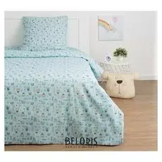 Детское постельное бельё экономь и Я «Миша» 1.5сп, цвет голубой, 147х210±5см, 150х214±5см, 70х70±5см - 1шт