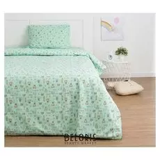 Детское постельное бельё экономь и Я «Миша» 1.5сп, цвет зелёный, 147х210±5см, 150х214±5см, 50х70±5см - 1шт