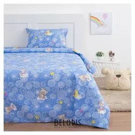 Детское постельное бельё экономь и Я «Мишки» 1.5 сп, цвет голубой, 145х210, 150х210, 50х70 см