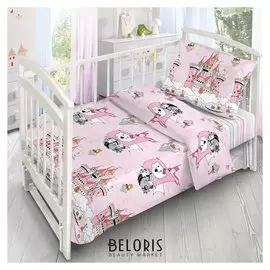 Детское постельное бельё «Кошечки-принцессы», 140х110 см, 110х140см, 40х60 см, поплин