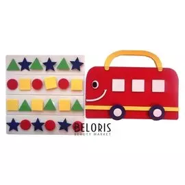 Дидактический коврик "Автобус", фигуры на липучках