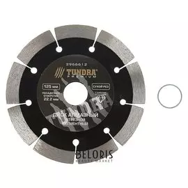 Диск алмазный отрезной Tundra Pro, повышенный ресурс, сегментный, сухой рез, 125 х 22 мм