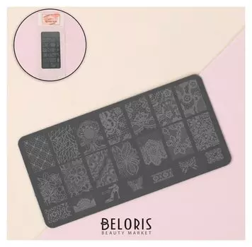 Диск для стемпинга металлический, 6 × 12 см, изящные узоры