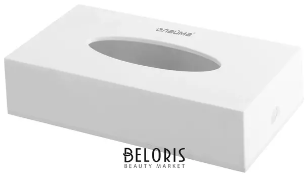 Диспенсер для косметических салфеток ЛАЙМА, настольный / настенный, пластиковый, белый