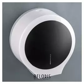 Диспенсер туалетной бумаги 29×26×13 см, втулки 5.7 см и 4.5 см, пластик, цвет белый с чёрным