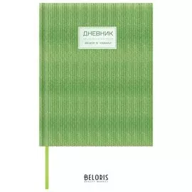 Дневник 1-11 класс 48 л., обложка кожзам твердая, нашивка, Brilliant, зеленый