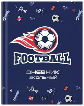 Дневник 1-4 класс 48 л.,обложка кожзам, фольга, "Футбол"