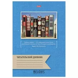 Дневник читательский а4 24 л., скоба, обложка картон, "Книжный город"