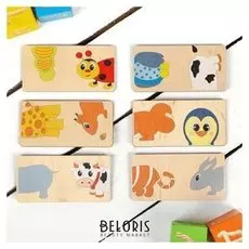 Домино деревянное Веселая змейка