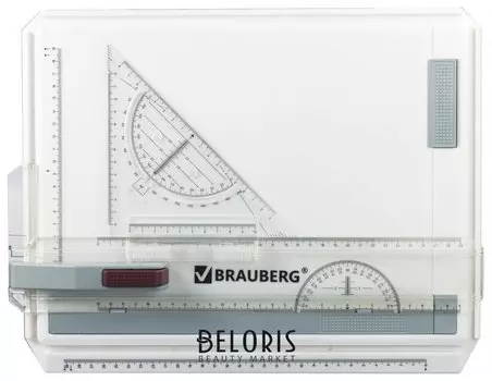 Доска чертежная А4, 370х295 мм, с рейсшиной и треугольником, Brauberg