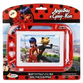 Доска магнитная для рисования «Леди баг» с 2 печатями