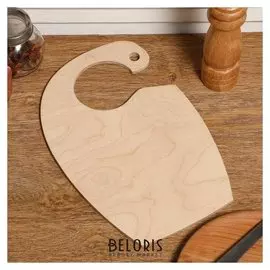 Доска разделочная деревянная "Для подачи с вырезом под бокал", 29×19×0.6 см