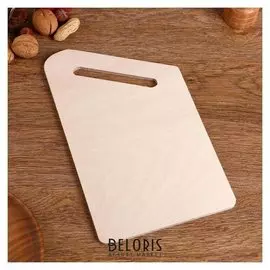 Доска разделочная деревянная «Со скосом», 29×19 см, ручка вырезная