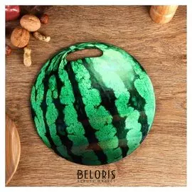 Доска разделочная круглая кухонная "Арбуз", 27 см