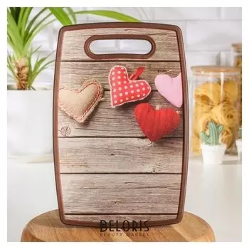 Доска разделочная прямоугольная «Люблю», 30×20 см