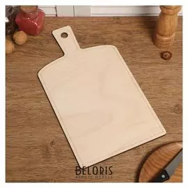 Доска разделочная с кровостоком двухсторонняя, цилиндровая, с ручкой, 36×20×0.6 см