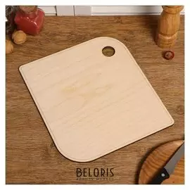 Доска разделочная с кровостоком двухсторонняя, лепестковая, вырез подвес, 28×25×0.6 см