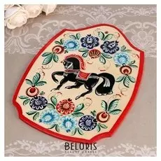 Доска разделочная, вид 2, 29х21 см, городецкая роспись